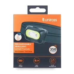 Uniross ProLite Rechargeable Headlamp - 350 lumen - Pandelampe